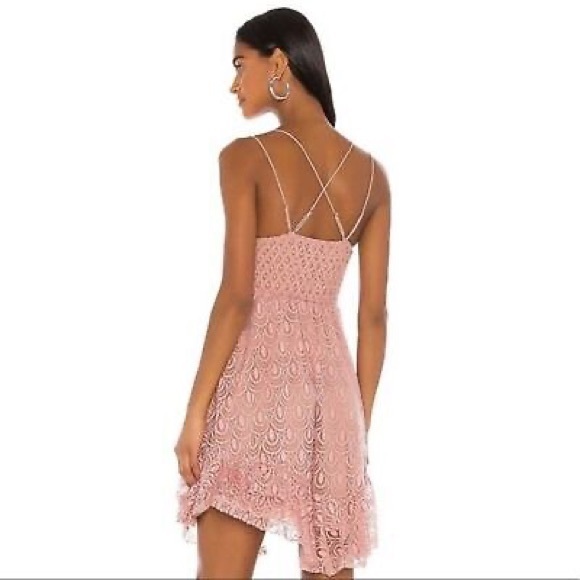 NWT Free People Adella Burnout Velvet Slip Dress - Rose - Medium - Picture 3 of 8
